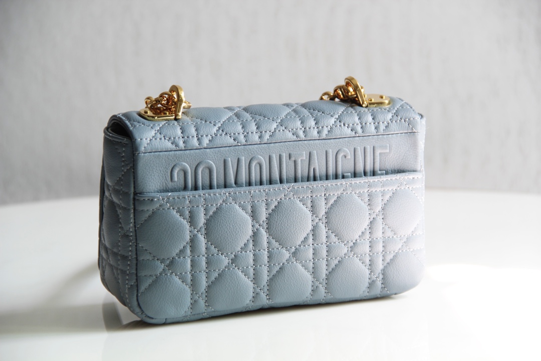 Small Dior Caro Bag Sky Blue Supple Cannage Calfskin